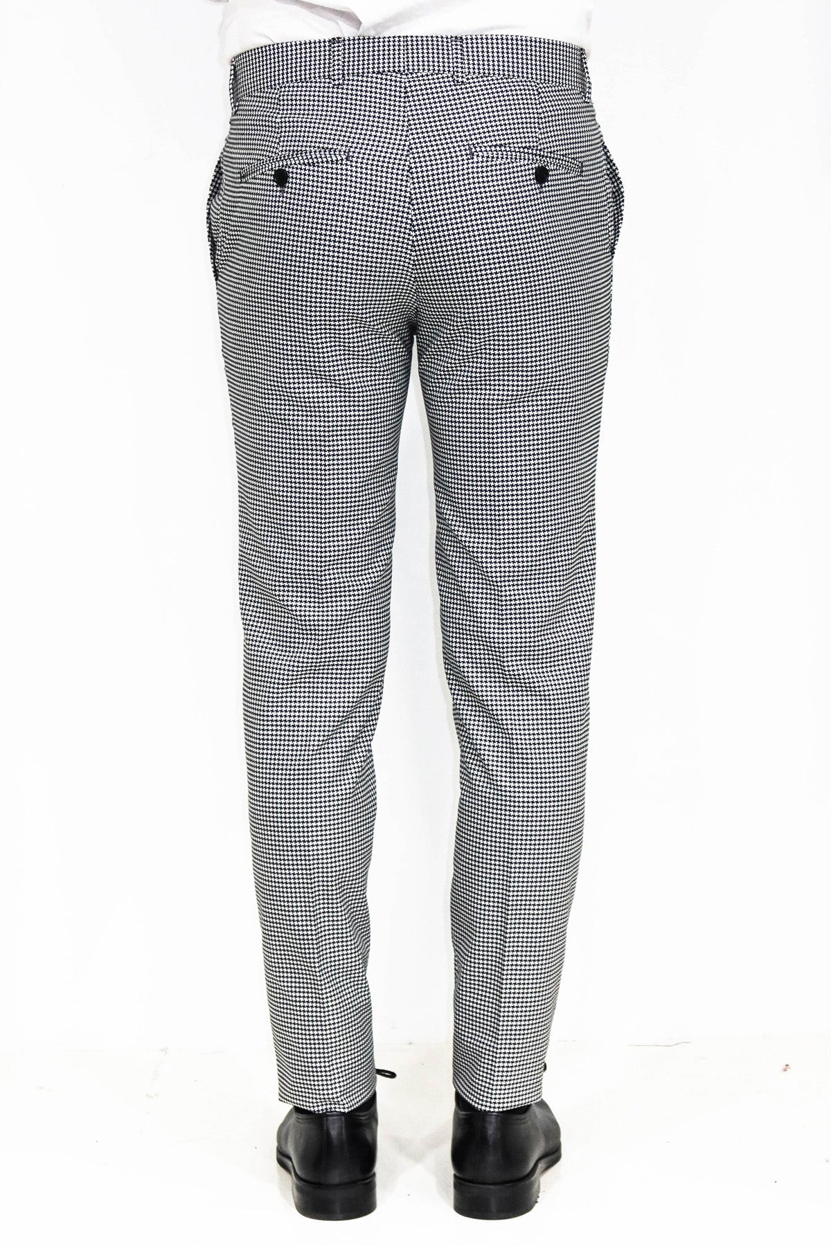 KOALA SYDNEY Houndstooth Patterned Black Men Pants