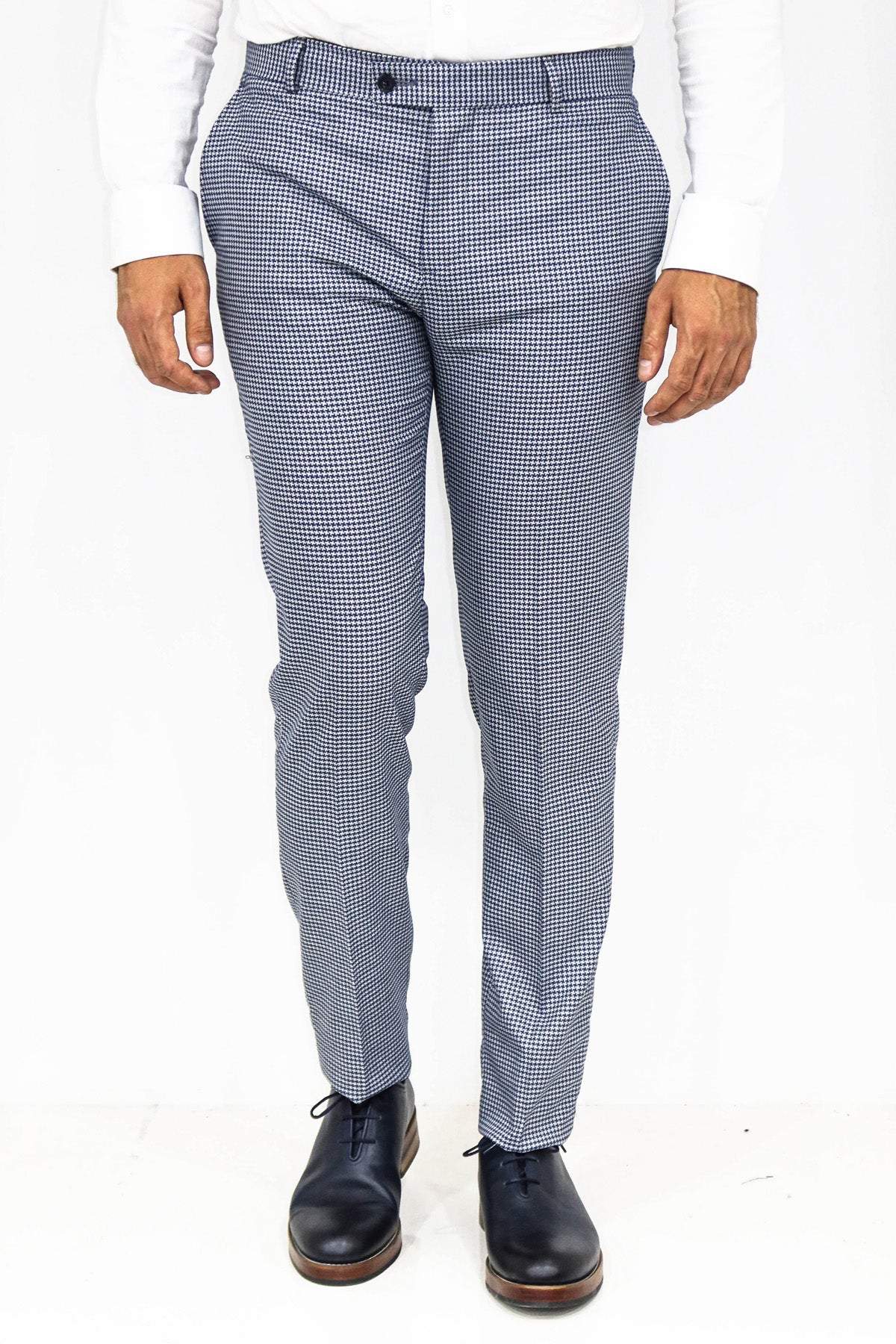 KOALA SYDNEY Houndstooth Patterned Blue Men Pants