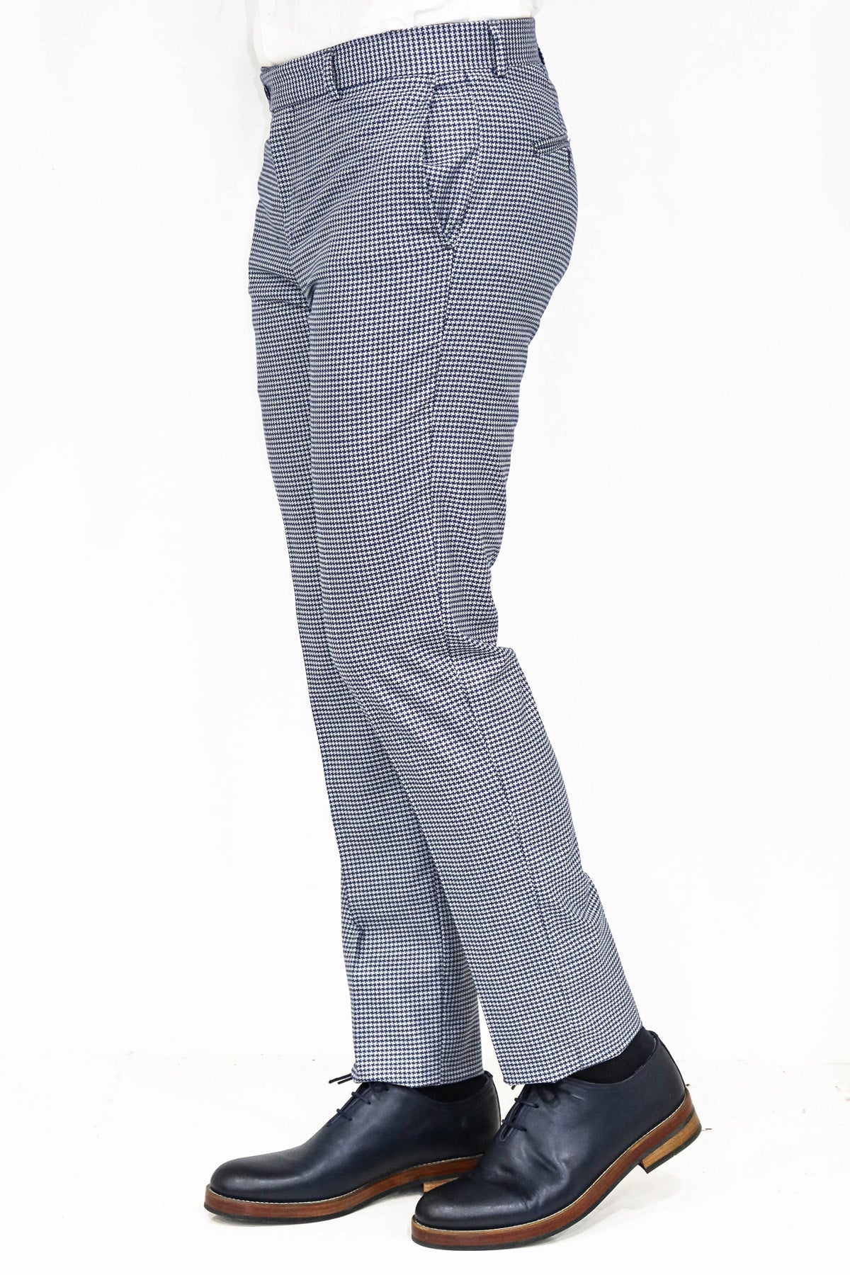 KOALA SYDNEY Houndstooth Patterned Blue Men Pants