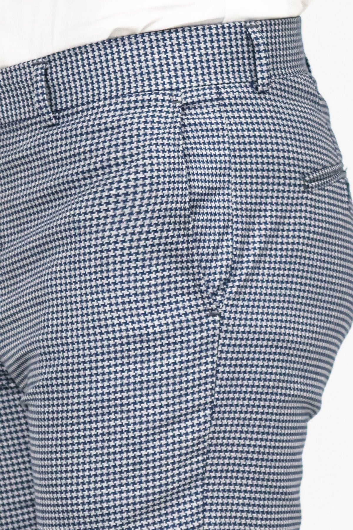 KOALA SYDNEY Houndstooth Patterned Blue Men Pants