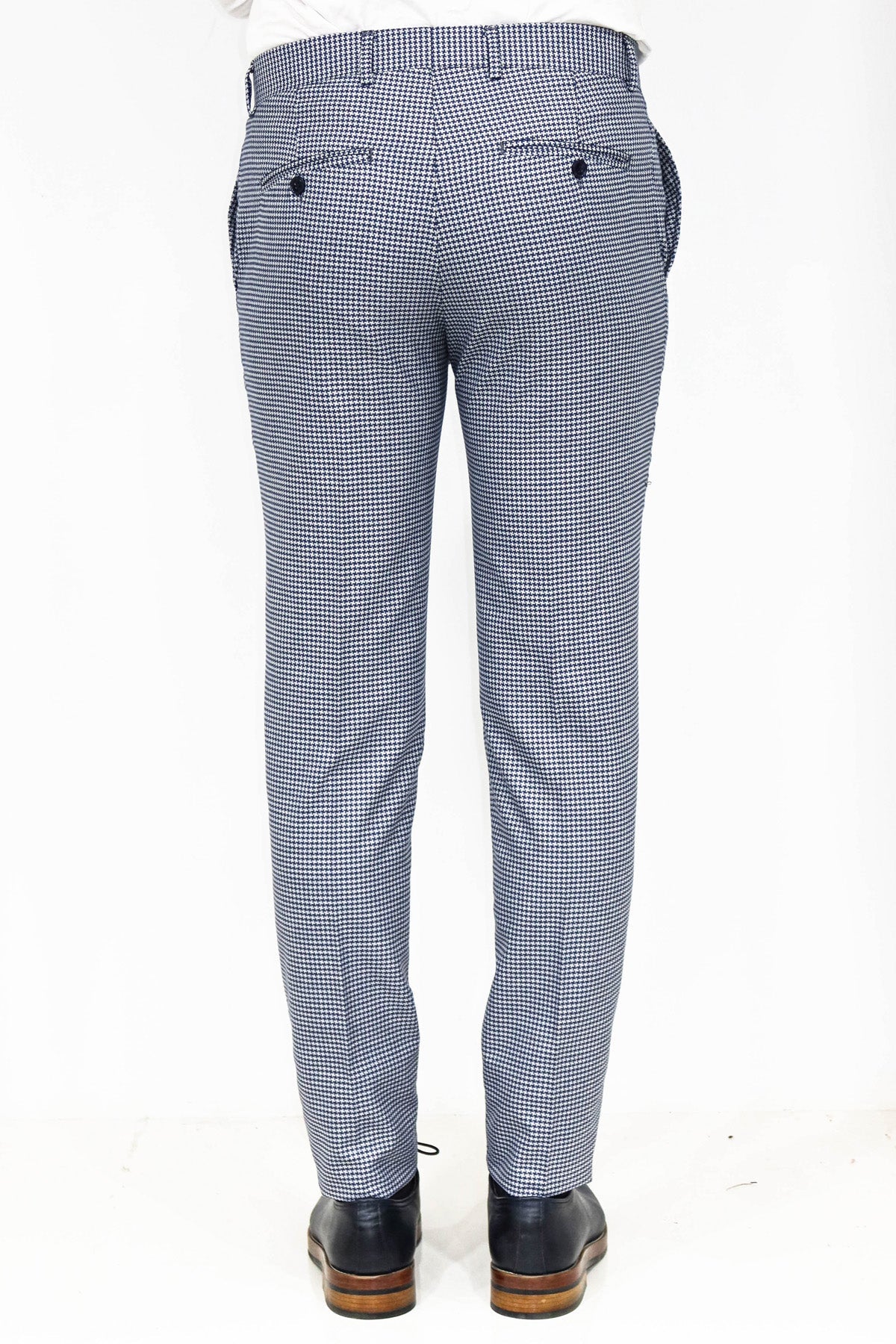 KOALA SYDNEY Houndstooth Patterned Blue Men Pants