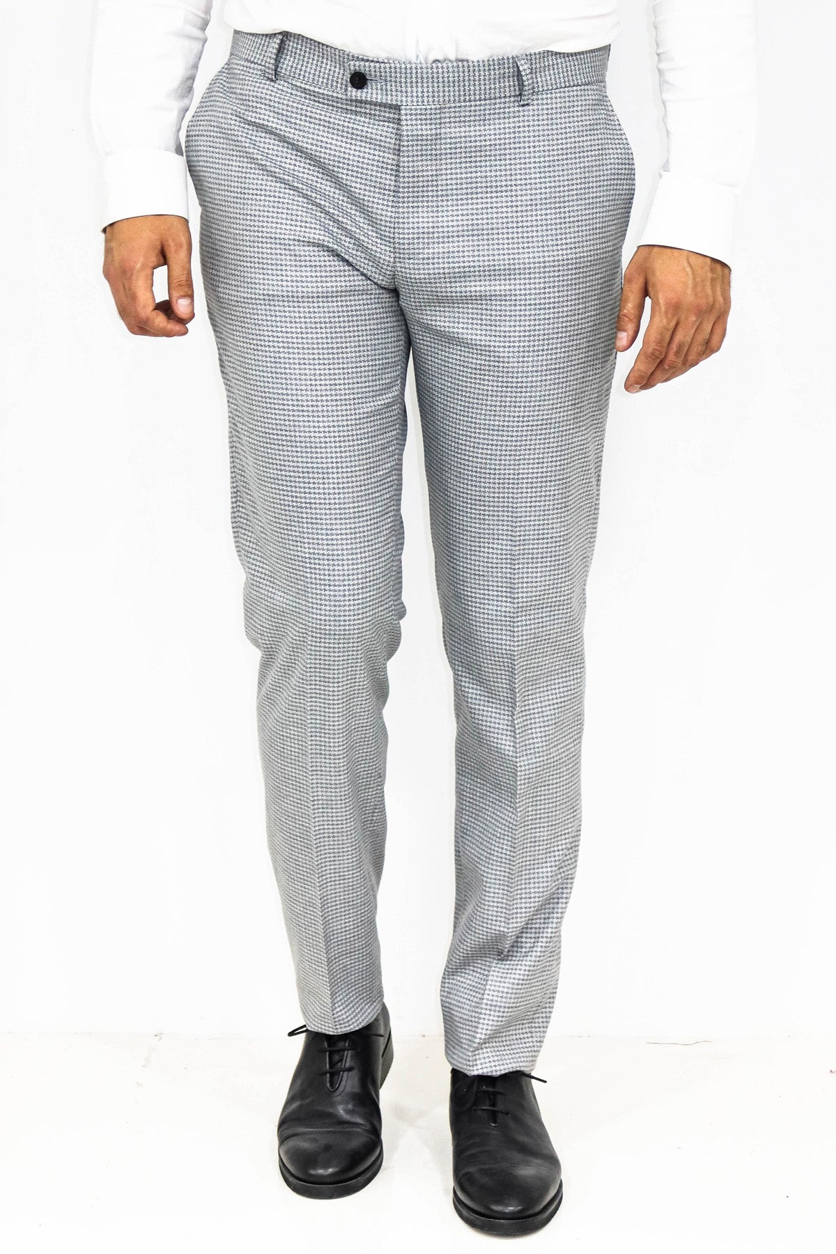 KOALA SYDNEY Houndstooth Patterned Grey Men Pants