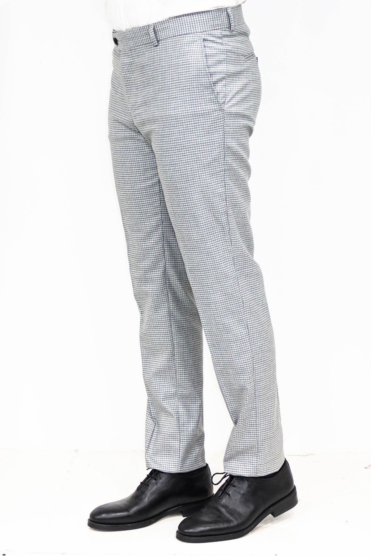 KOALA SYDNEY Houndstooth Patterned Grey Men Pants