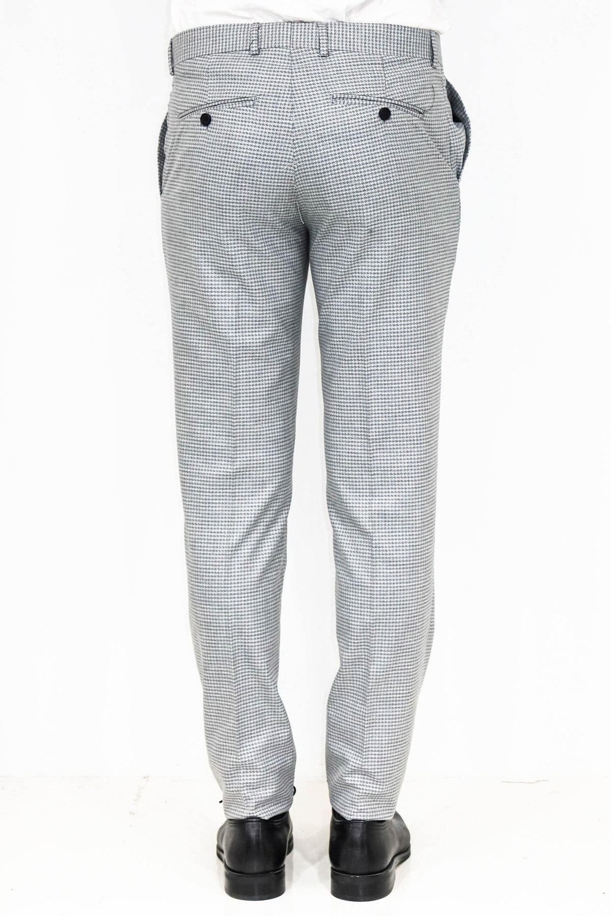 KOALA SYDNEY Houndstooth Patterned Grey Men Pants
