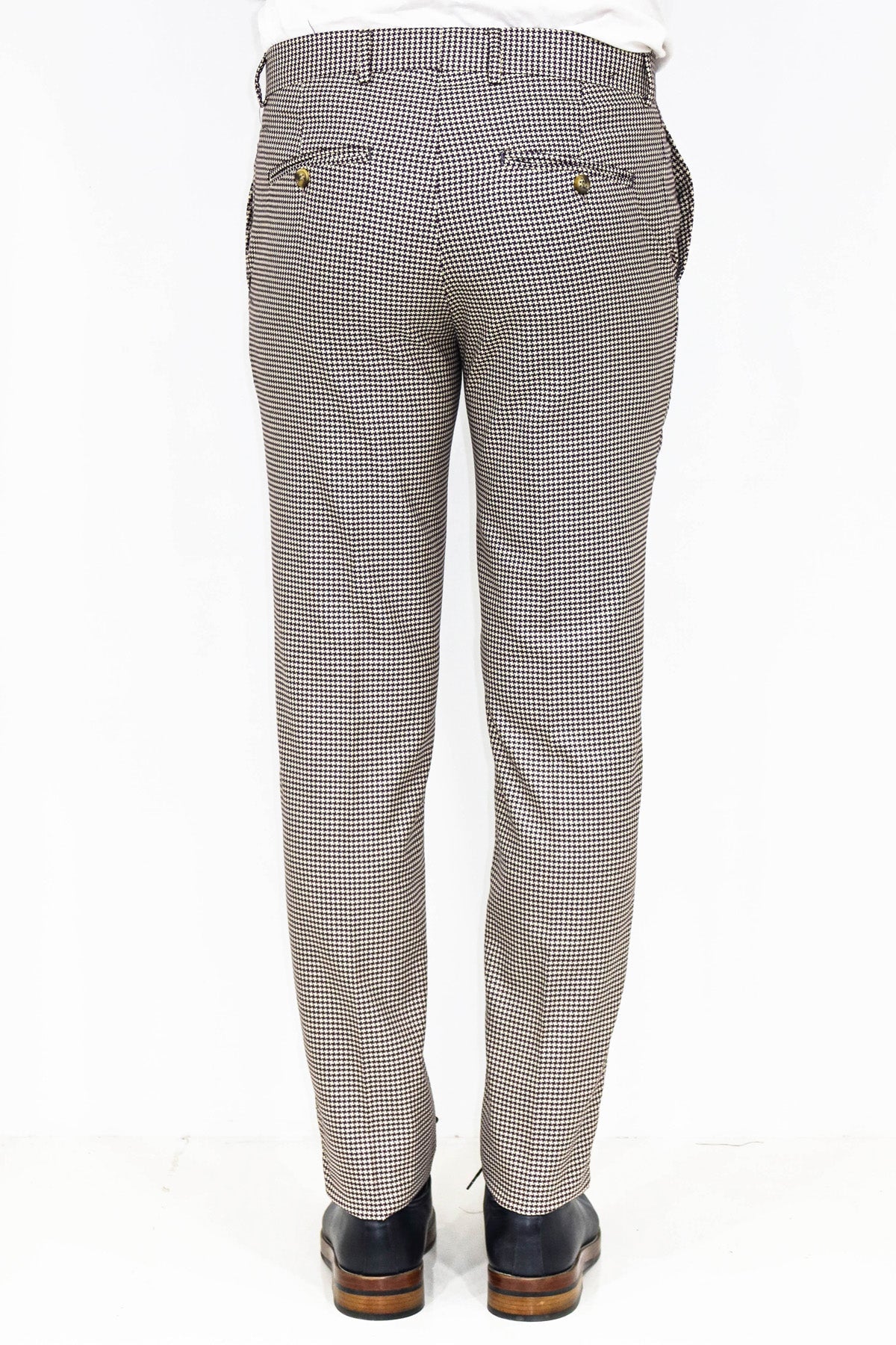 KOALA SYDNEY Houndstooth Patterned Light Brown Men Pants