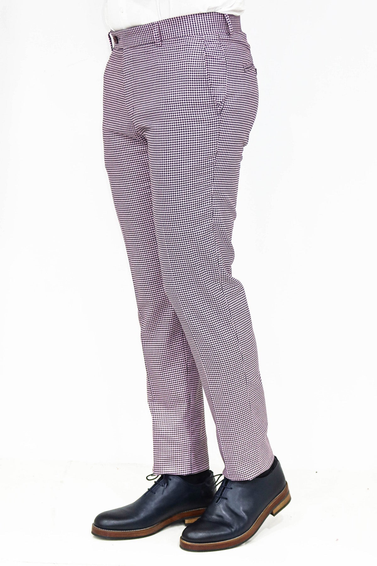 KOALA SYDNEY Houndstooth Patterned Light Purple Men Pants