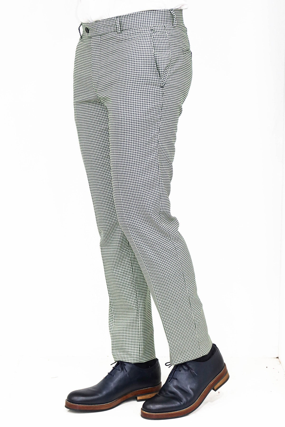 KOALA SYDNEY Houndstooth Patterned Light Green Men Pants