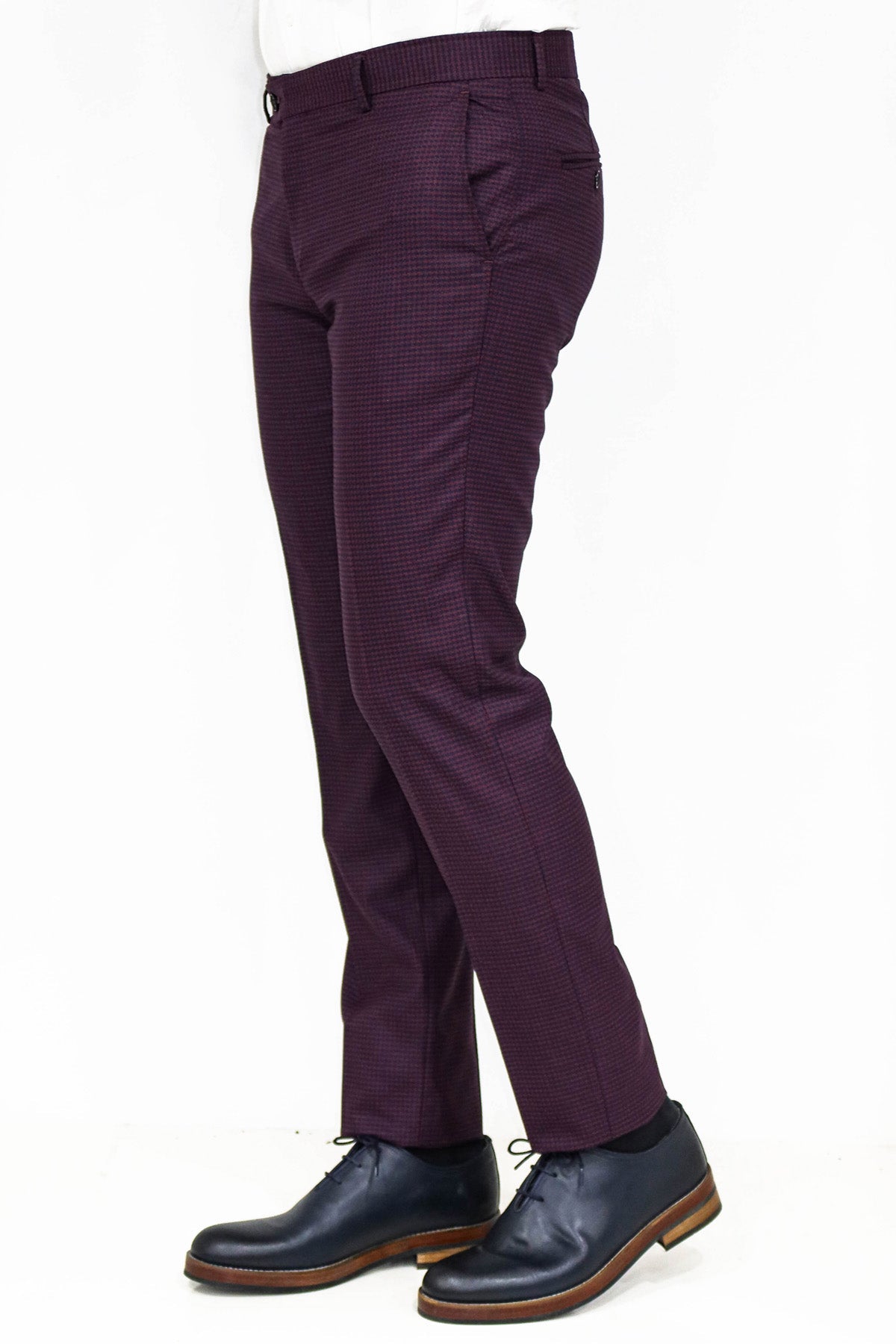 Plain Burgundy Men Trousers