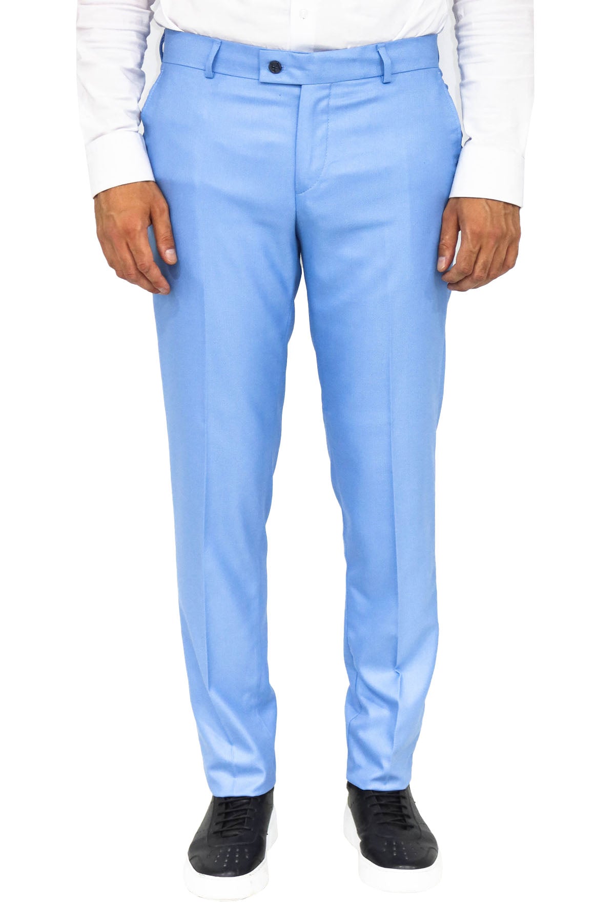 KOALA SYDNEY Slim Fit Textured Light Blue Men Trousers