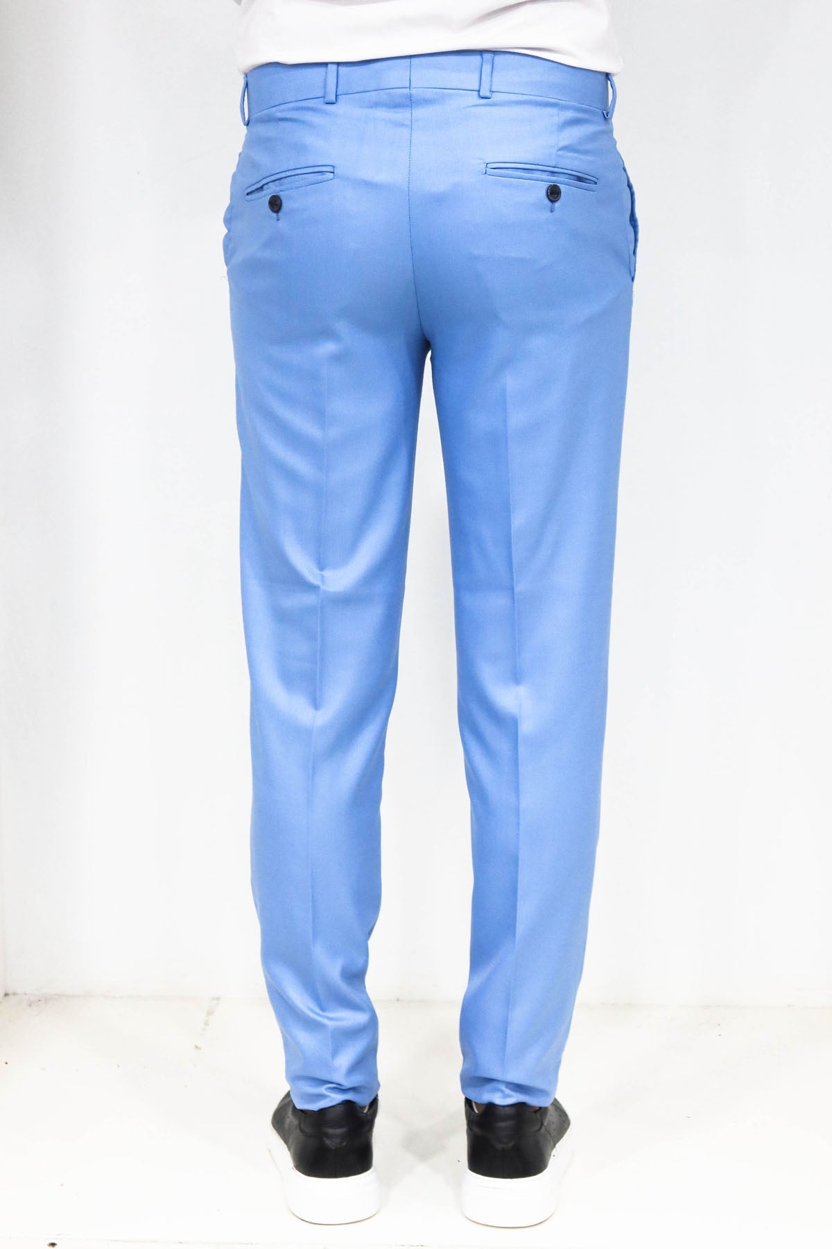 KOALA SYDNEY Slim Fit Textured Light Blue Men Trousers