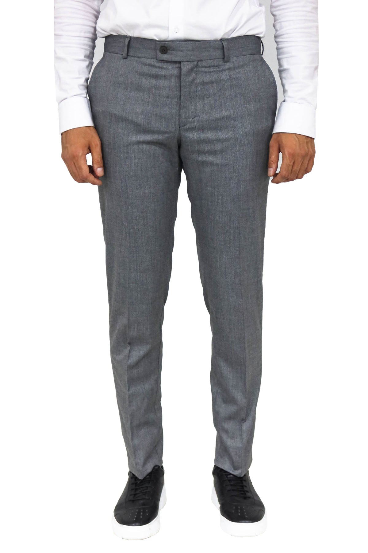 KOALA SYDNEY Slim Fit Textured Dark Grey Men Trousers