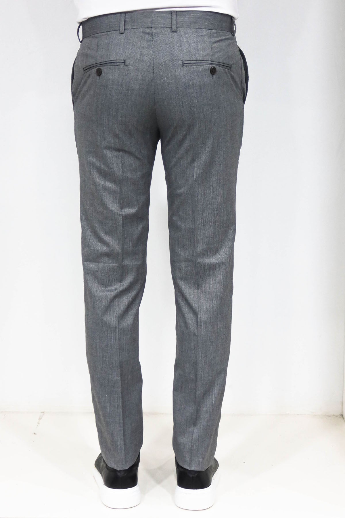 KOALA SYDNEY Slim Fit Textured Dark Grey Men Trousers