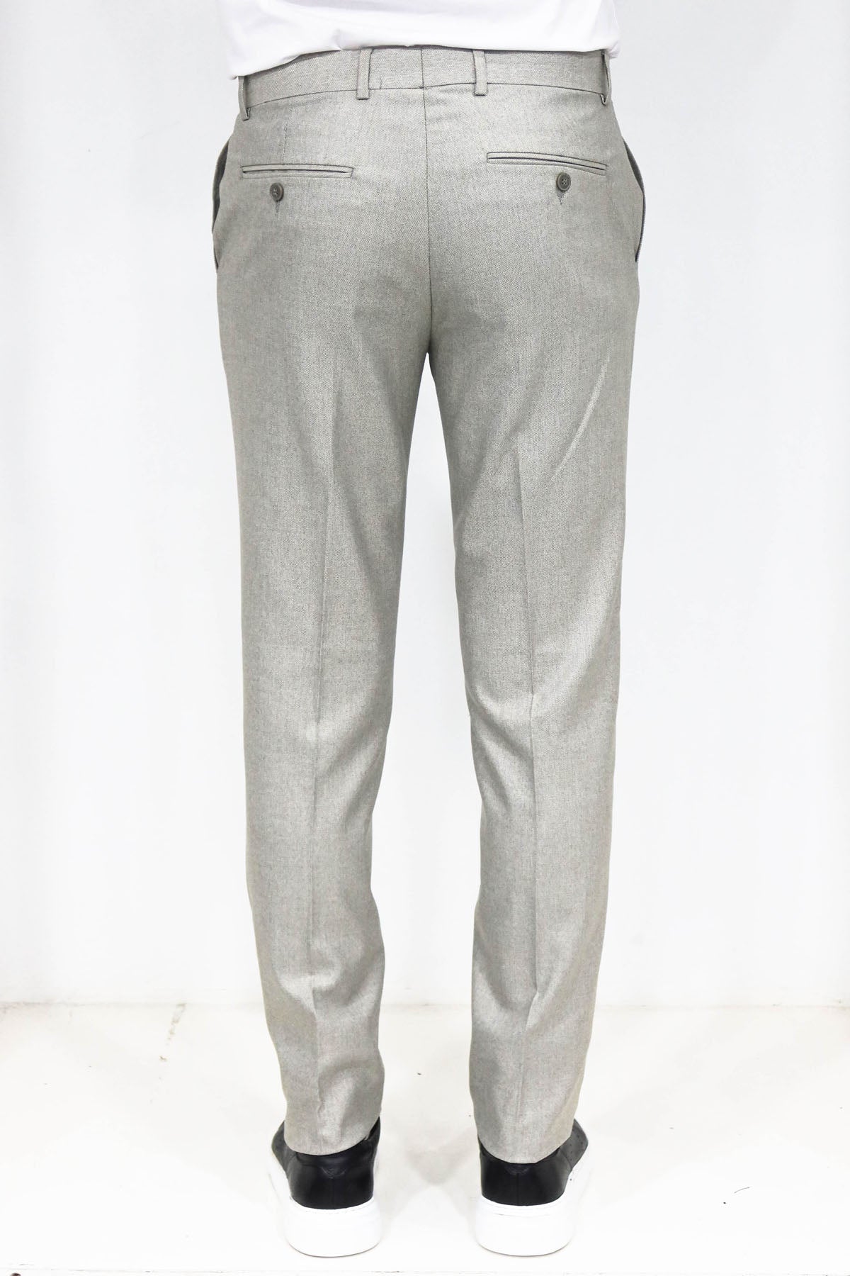 KOALA SYDNEY Slim Fit Textured Cream Men Trousers