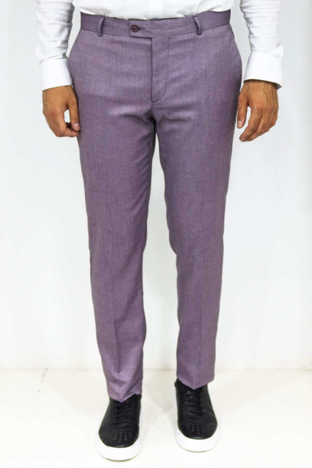 KOALA SYDNEY Slim Fit Textured Purple Men Trousers