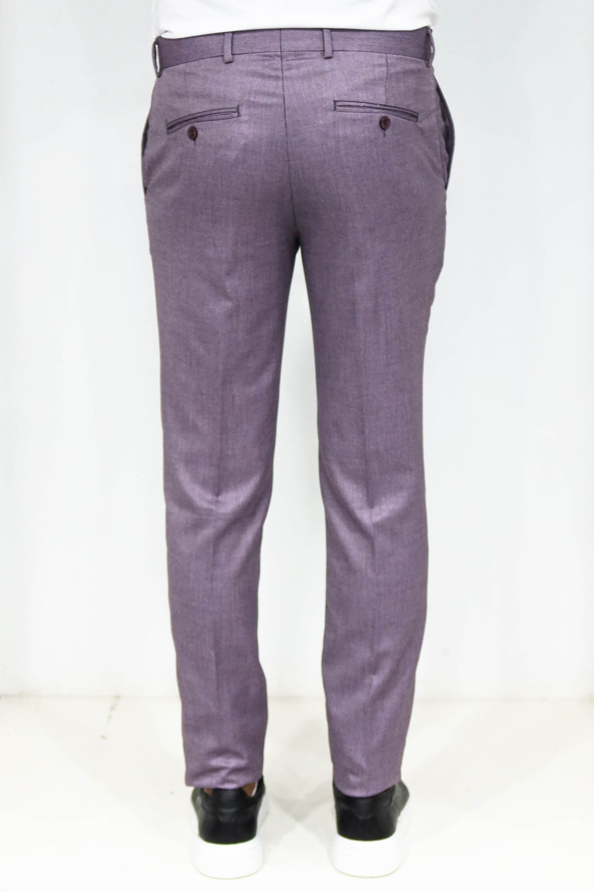 KOALA SYDNEY Slim Fit Textured Purple Men Trousers