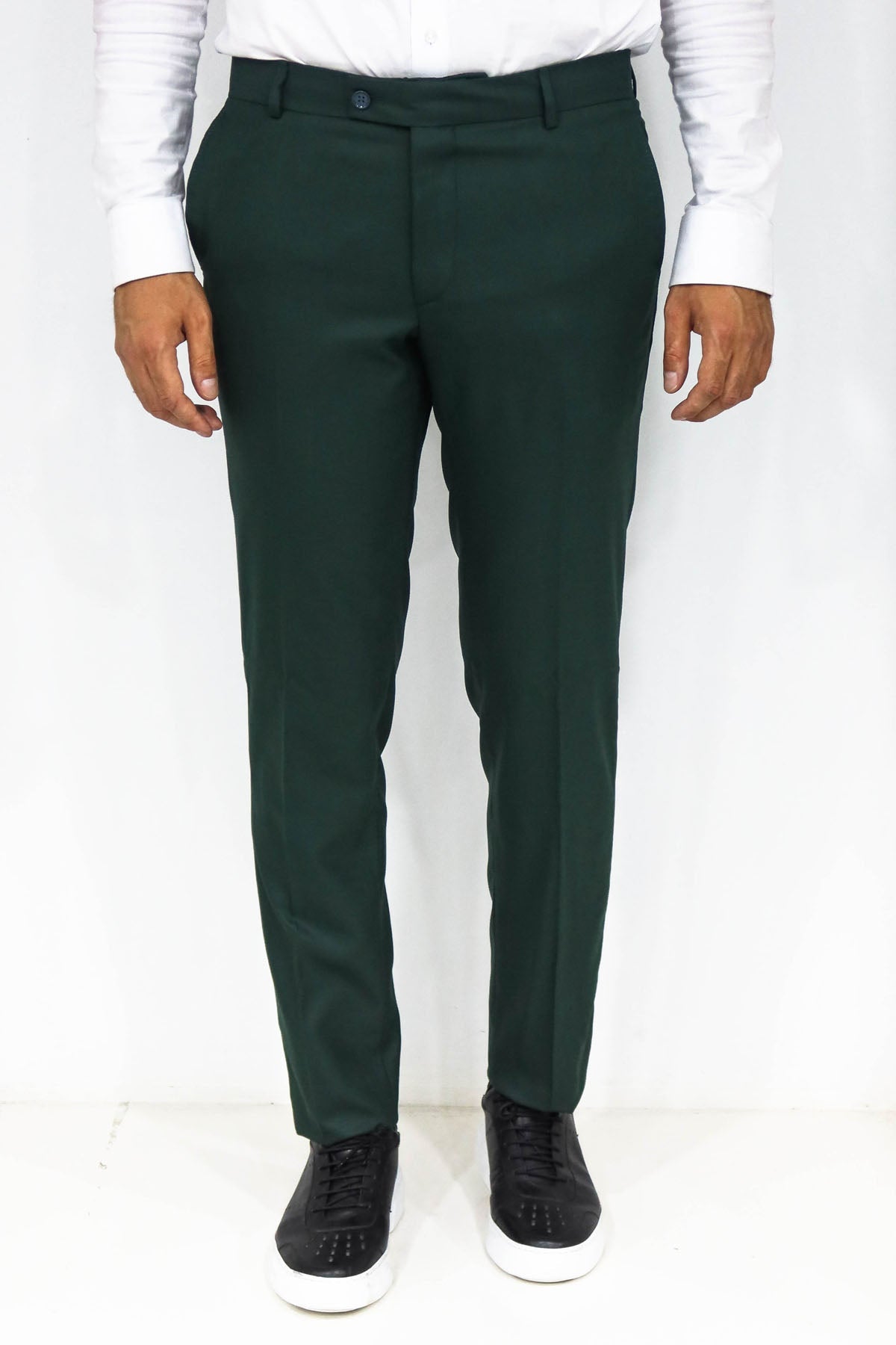 KOALA SYDNEY Slim Fit Textured Dark Green Men Trousers