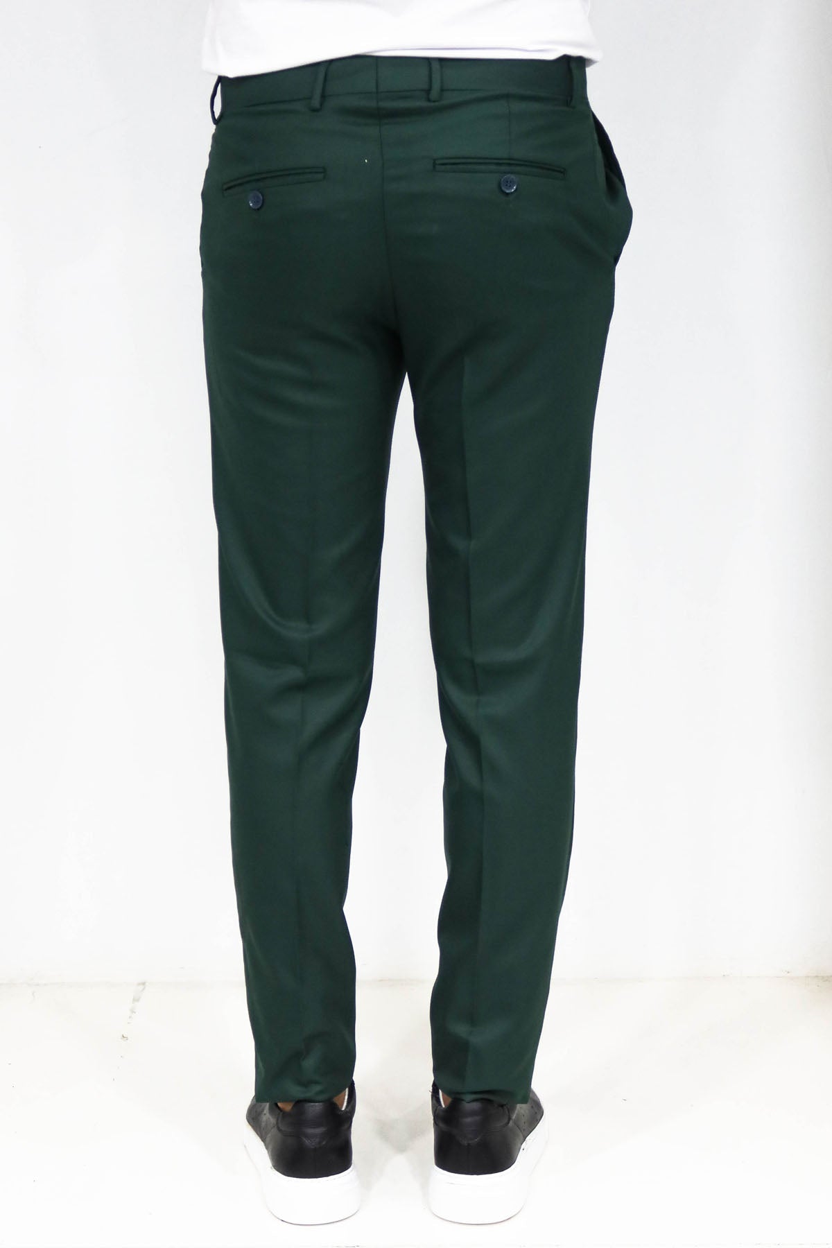 KOALA SYDNEY Slim Fit Textured Dark Green Men Trousers