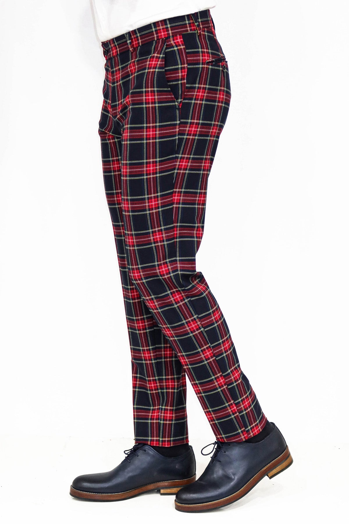 KOALA SYDNEY Slim Fit Plaid Men Navy Blue Pants