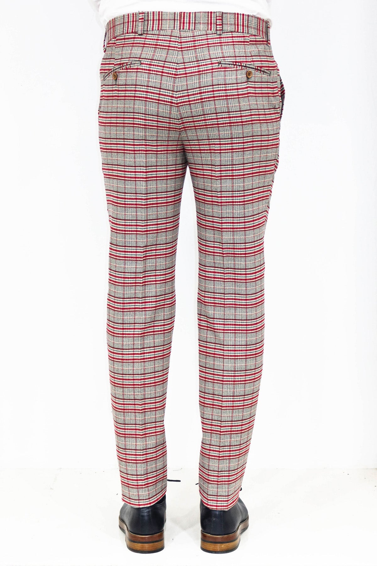 KOALA SYDNEY Slim Fit Plaid Grey Men Pants