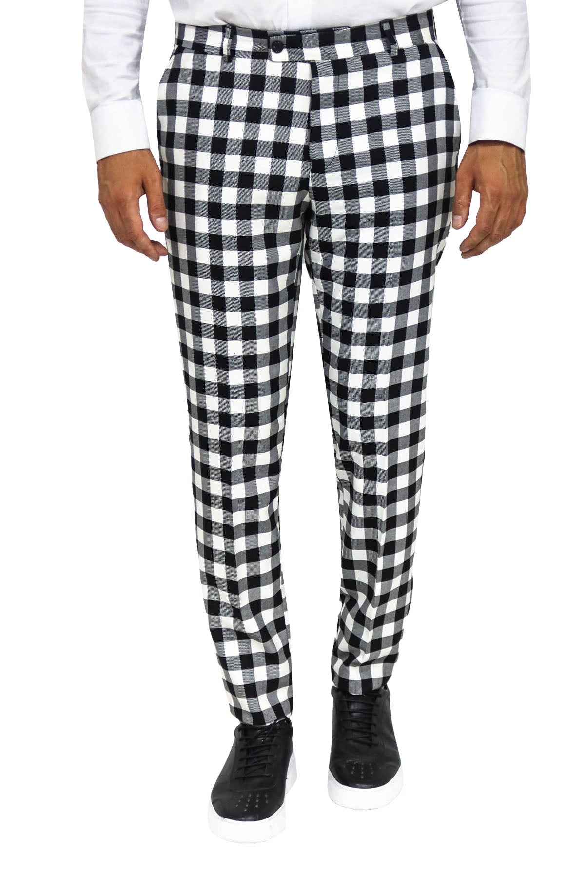 KOALA SYDNEY Slim Fit Checked Black Men Pants