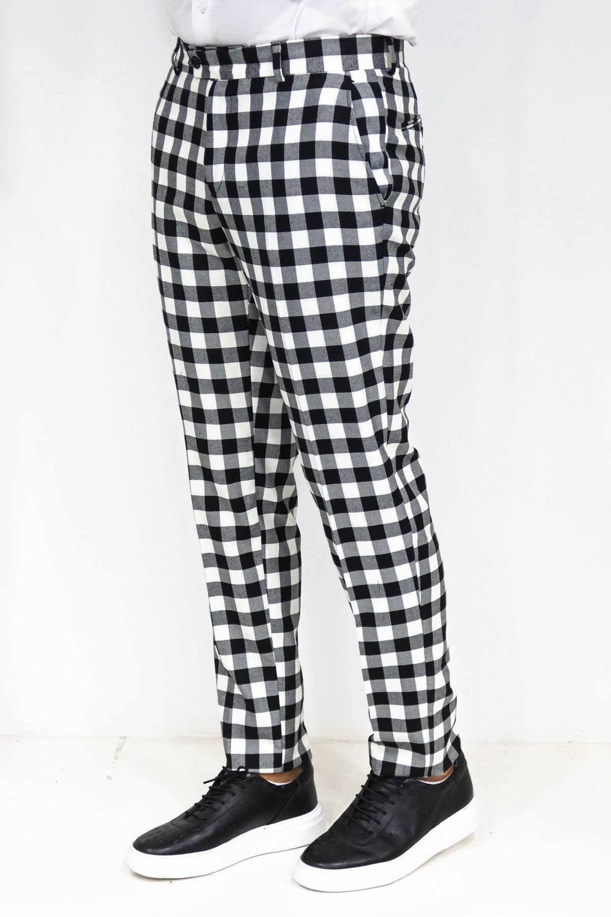 KOALA SYDNEY Slim Fit Checked Black Men Pants