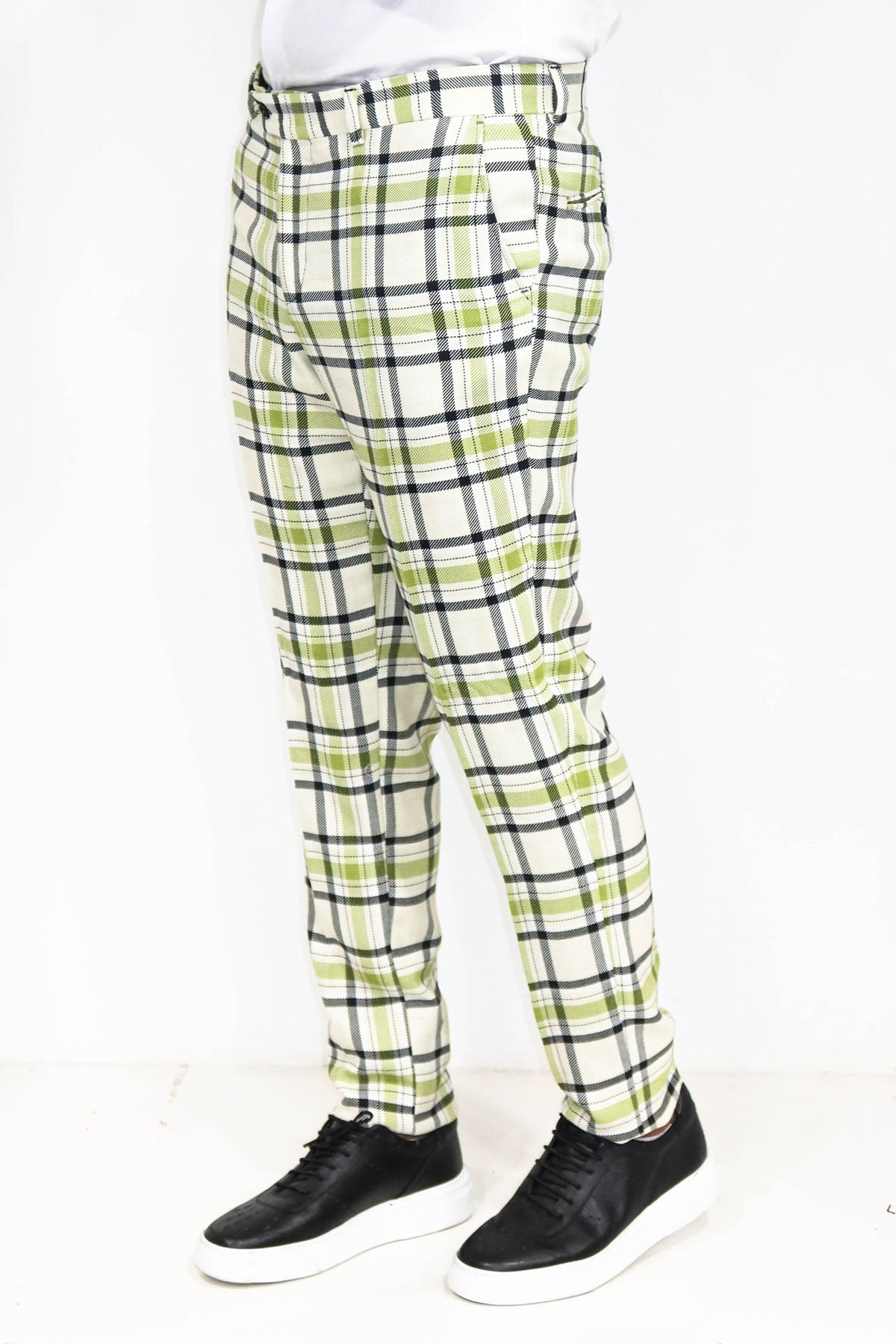 KOALA SYDNEY Slim Fit Checked Grey Men Pants