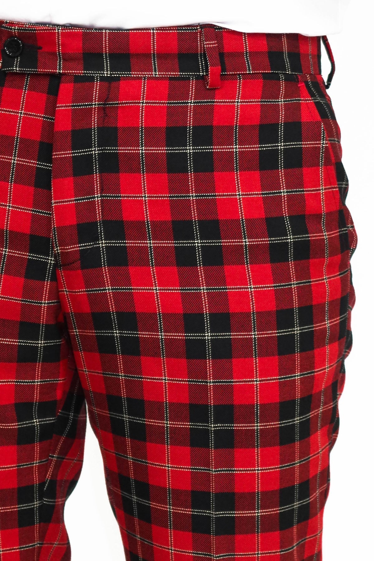 KOALA SYDNEY Slim Fit Checked Burgundy Men Pants