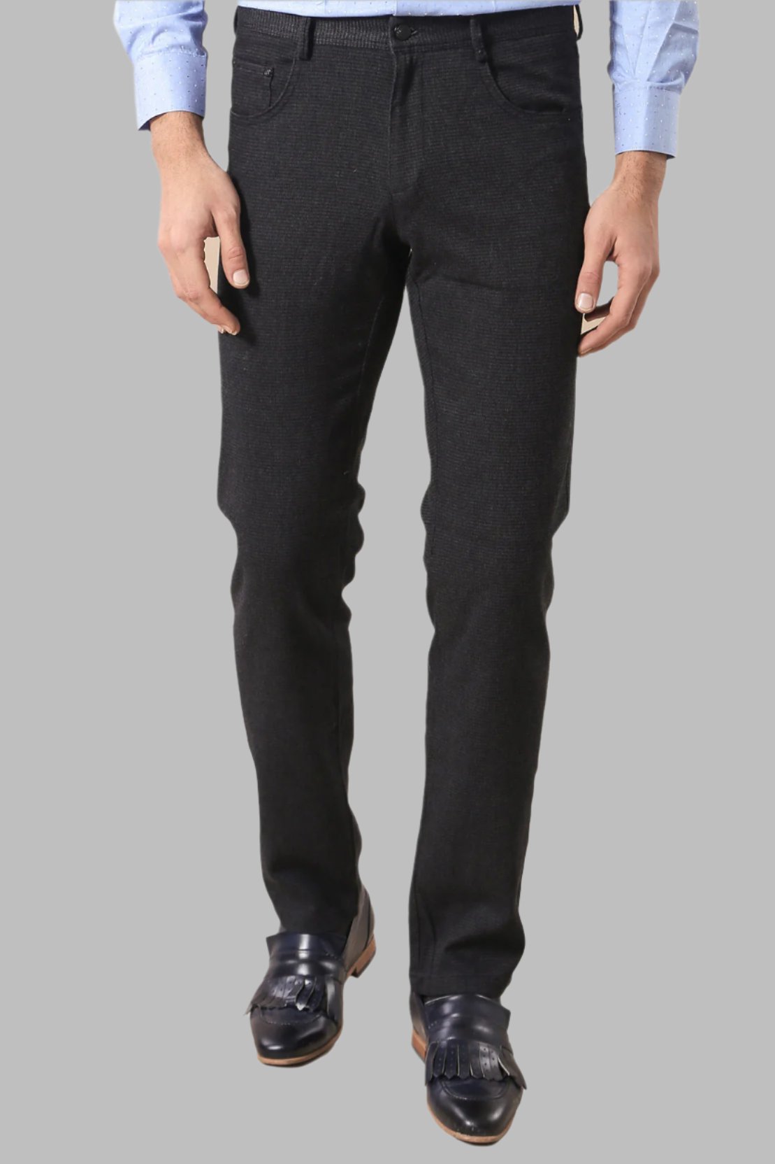 5 Pockets Cotton Black Men Pants