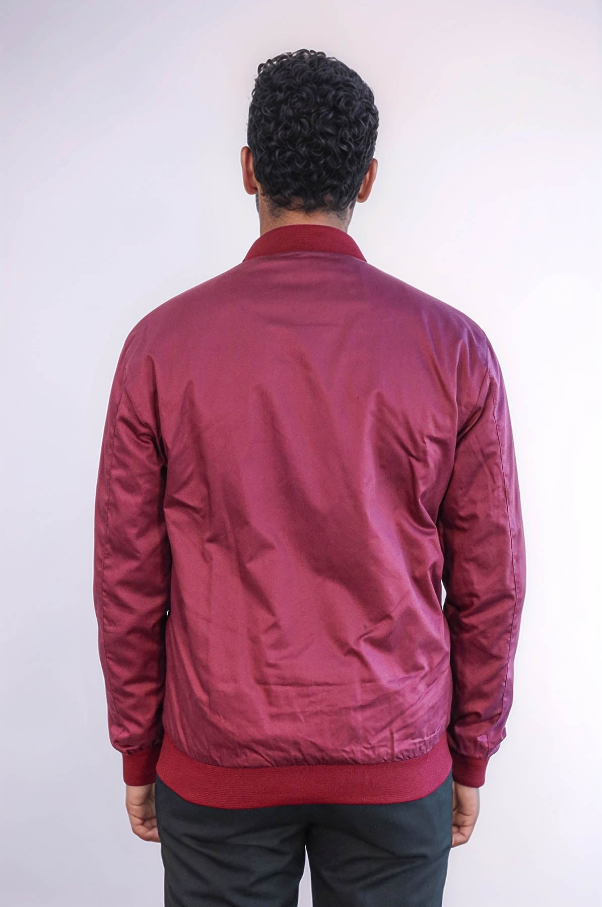 KOALA SYDNEY Flap Pockets Zippered Burgundy Men Bomber Coat