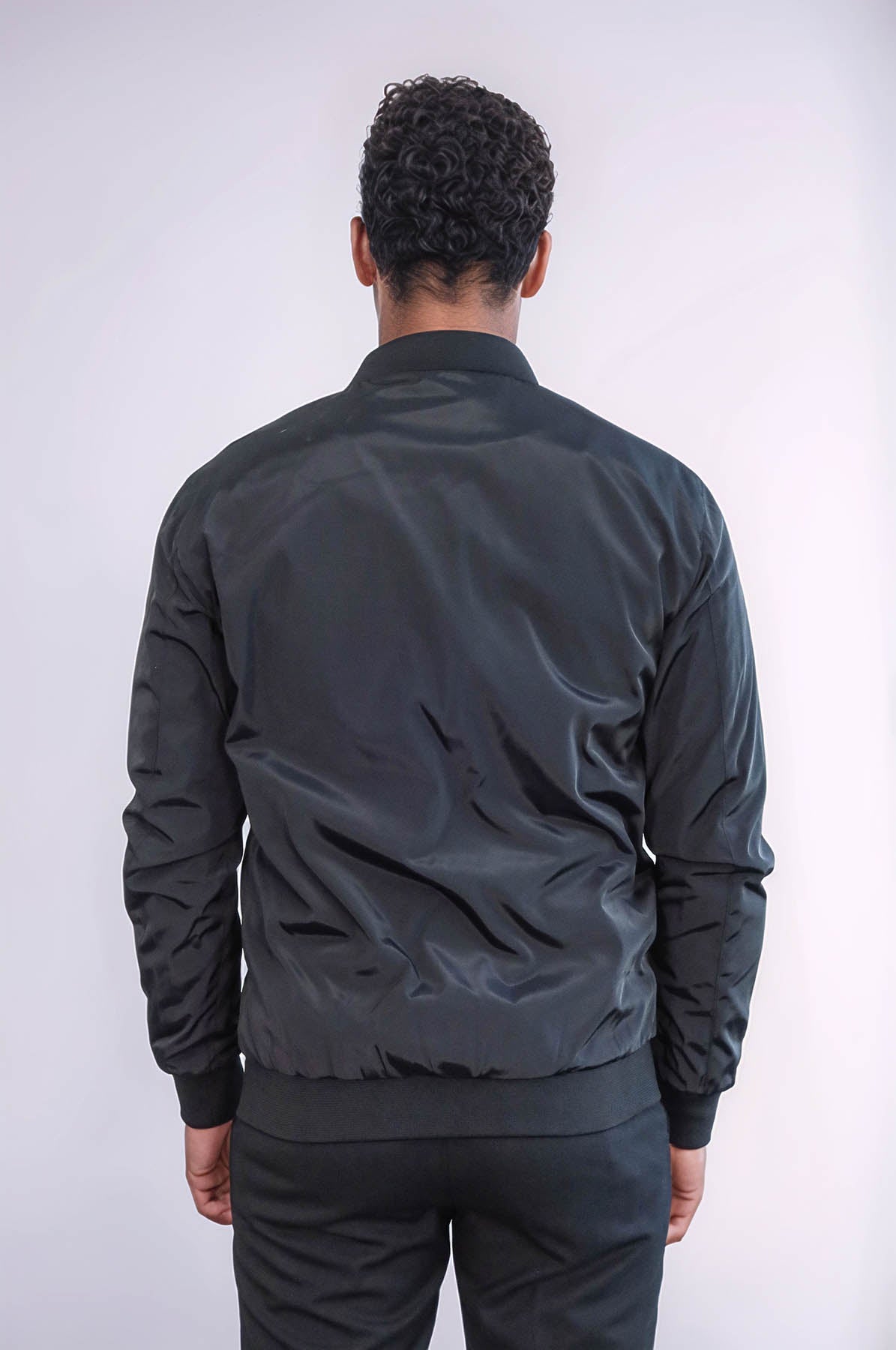 KOALA SYDNEY Flap Pockets Zippered Black Men Bomber Coat