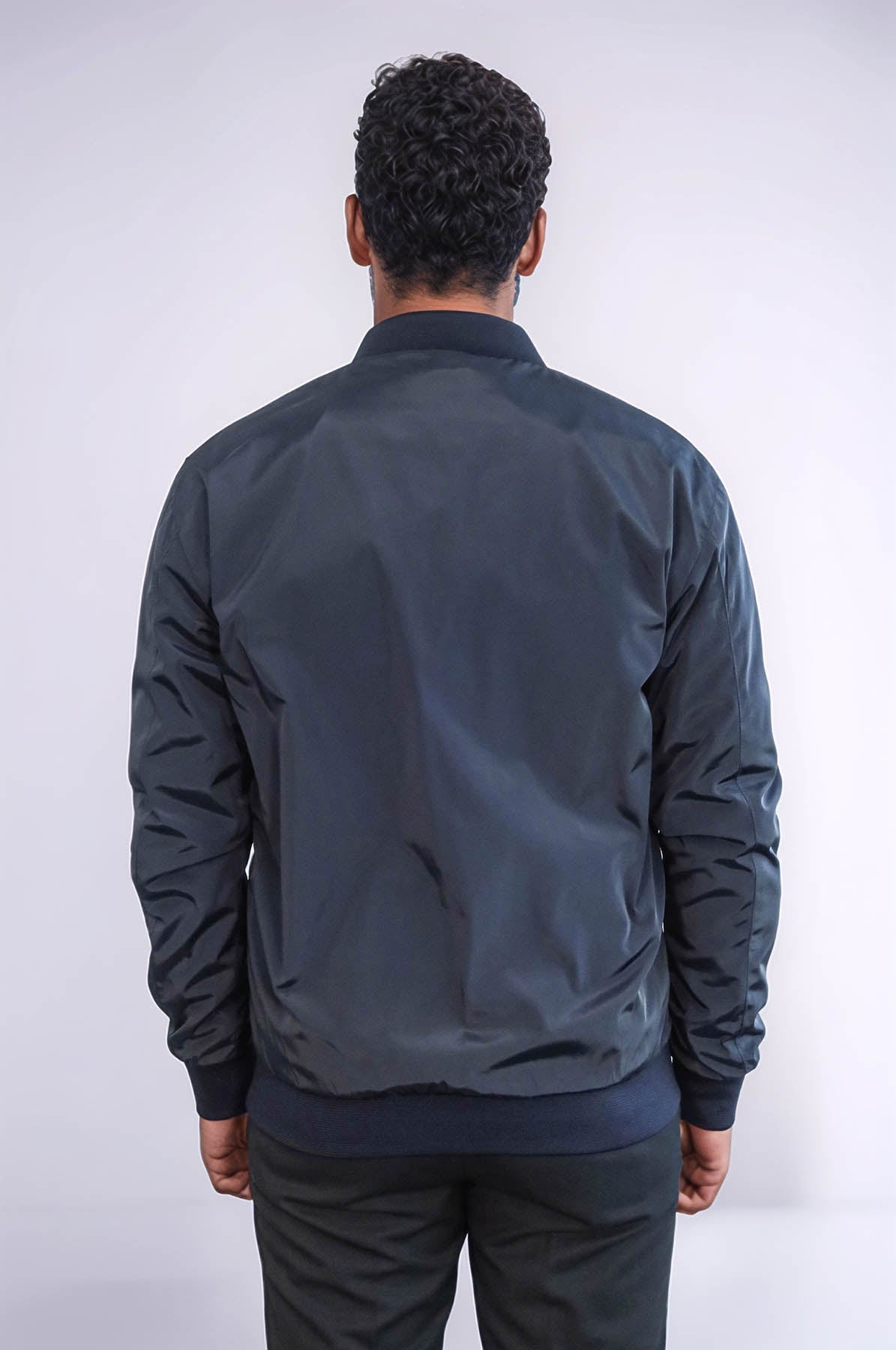 KOALA SYDNEY Zippered Flap Pockets Navy Blue Men Bomber Coat