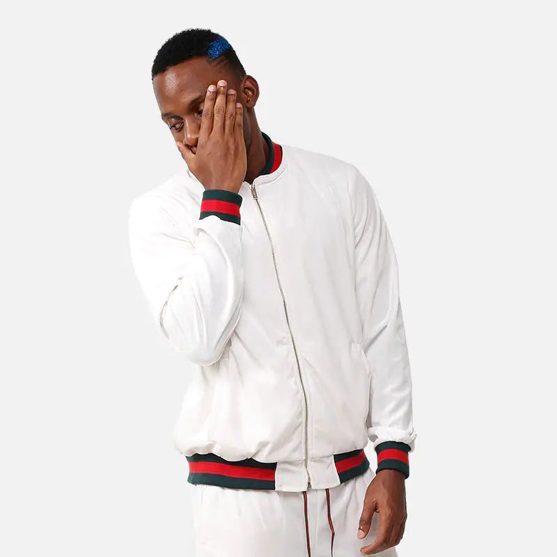 Classic White Pilot Baseball Jacket