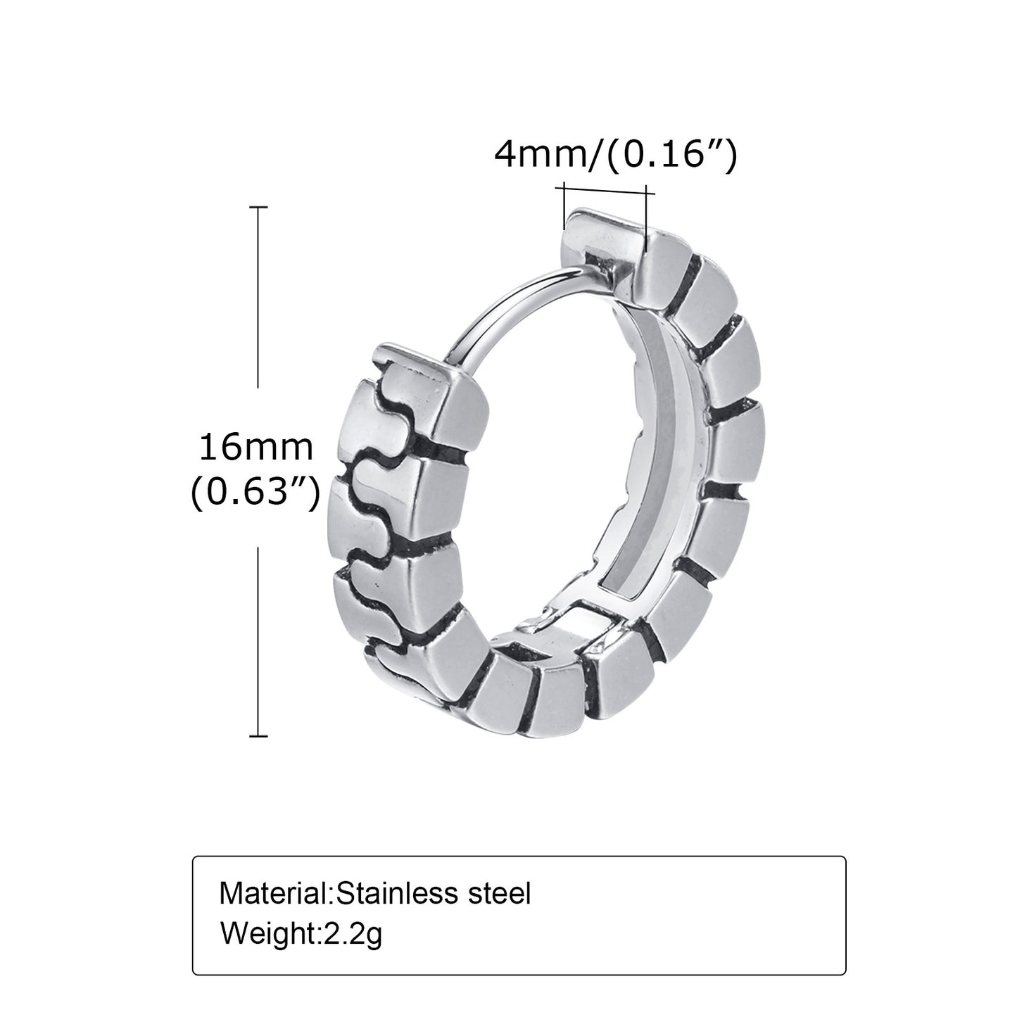 KOALA SYDNEY Men's Retro Titanium Steel Earrings