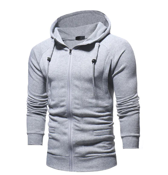 Hooded Cardigan Sweatshirt with Multiple Pockets