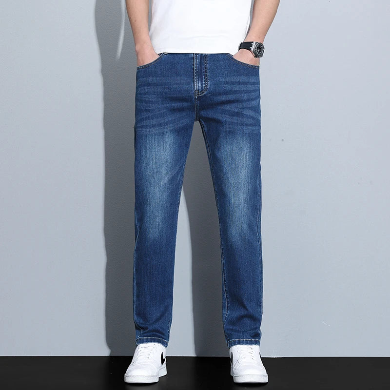 High-Quality Modal Blend Men’s Straight Jeans