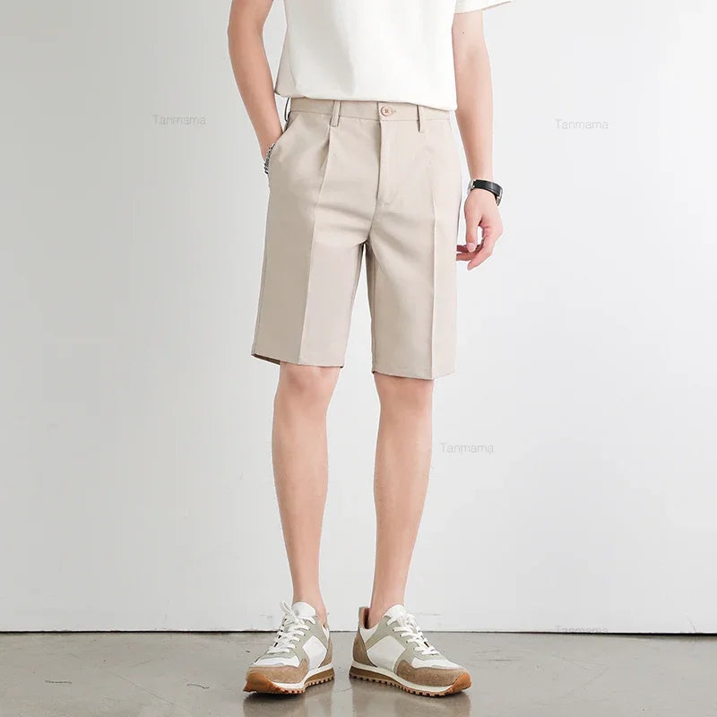 Summer Men's Knee-Length Dress Shorts