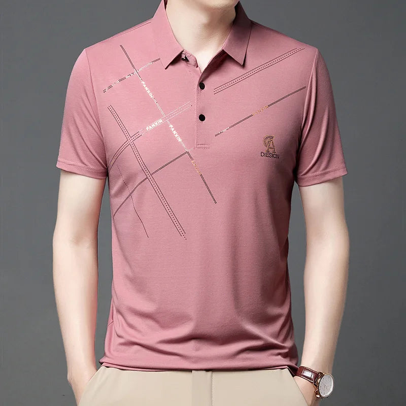 Men’s Summer Striped Polo Shirt