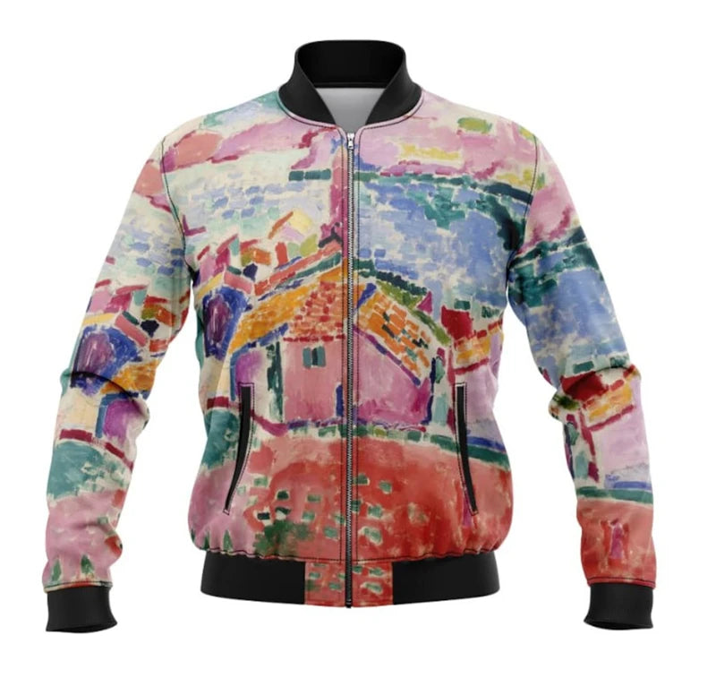 Japanese-Style Graphic Bomber Jacket