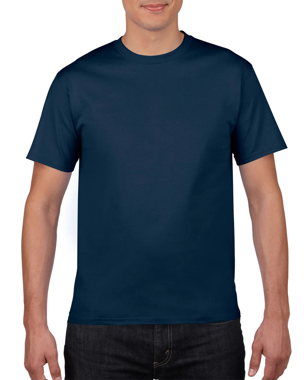 Solid Color O-Neck Tee for Men