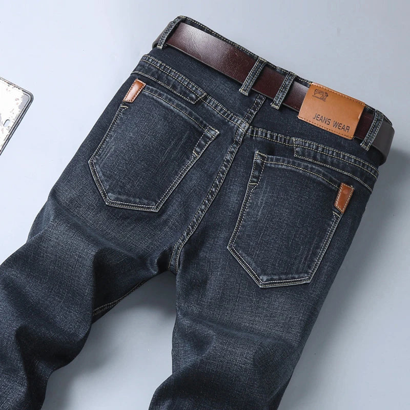 Spring & Autumn Men’s Classic Straight Jeans