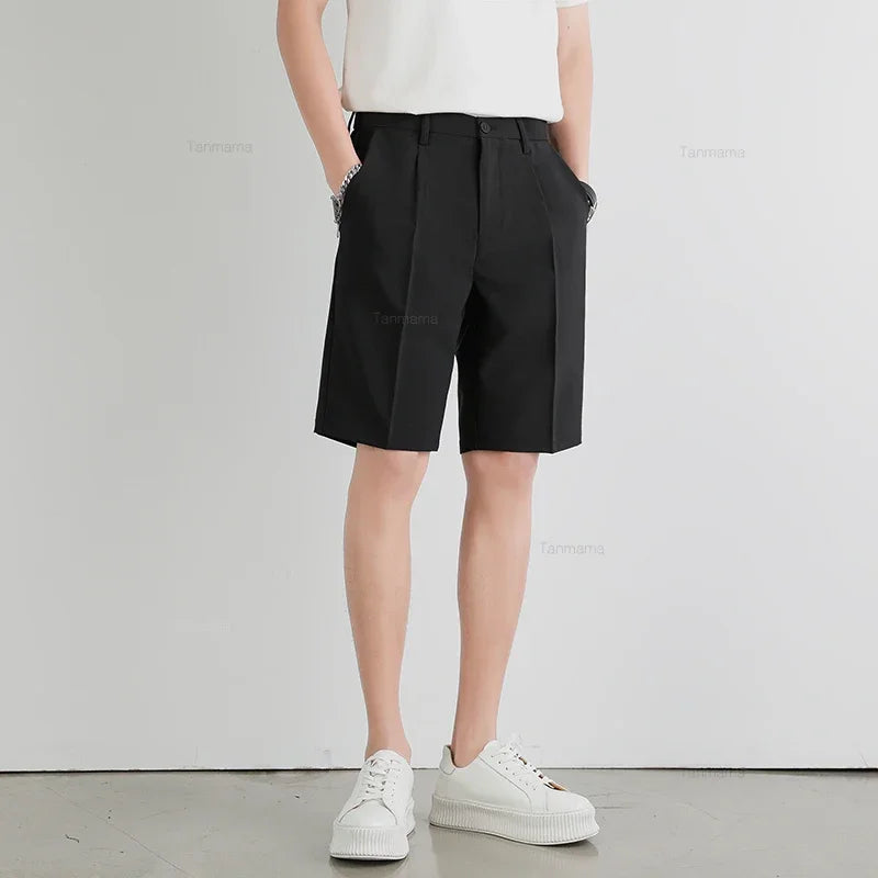 Summer Men's Knee-Length Dress Shorts