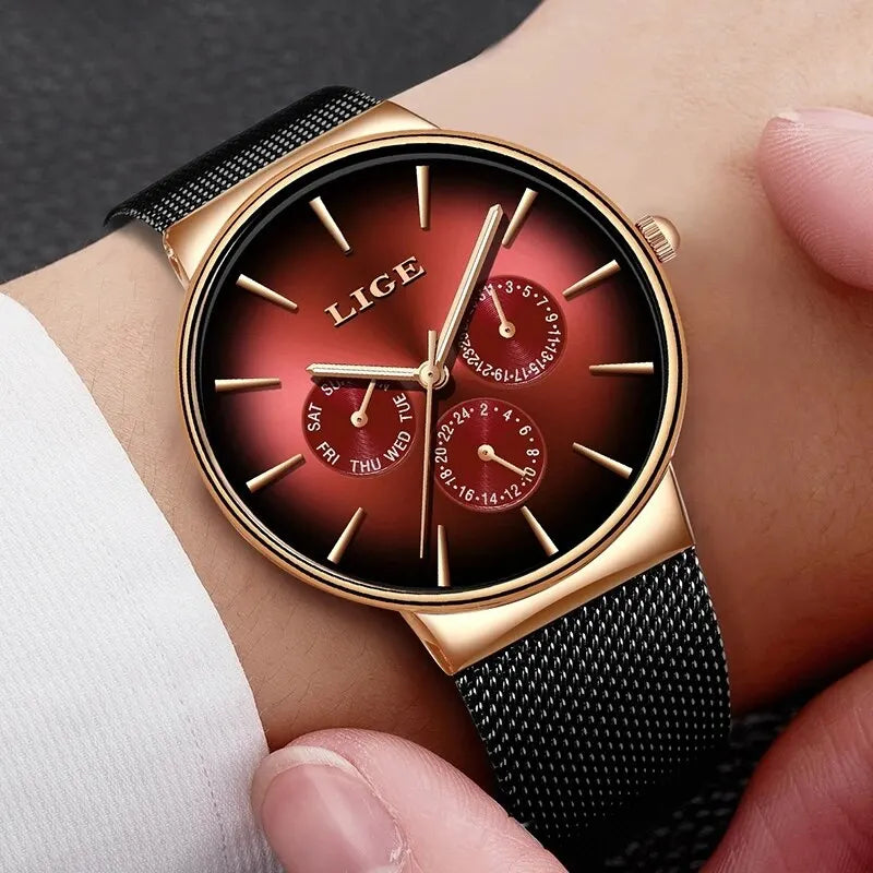 New LIGE Ultra-Thin Men's Watch