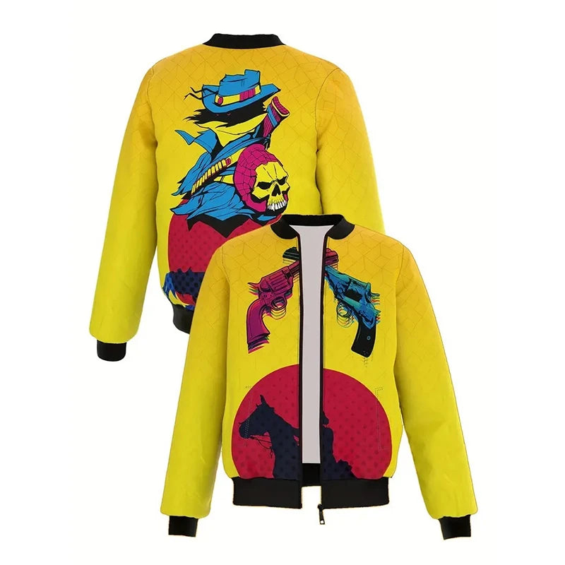 Japanese-Style Graphic Bomber Jacket