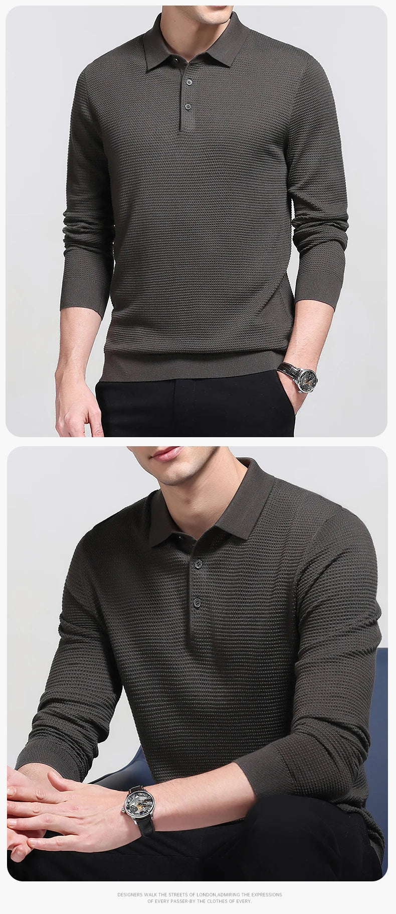 KOALA SYDNEY Versatile Men's Wool Blend Knit Sweater