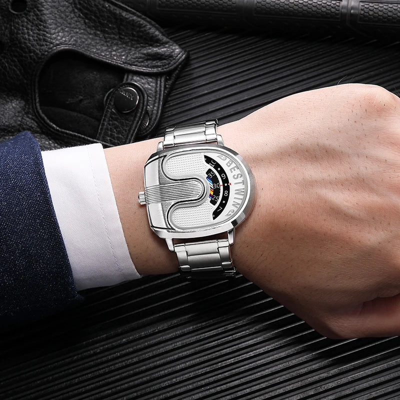 Creative Large Dial Quartz Wristwatch for Men