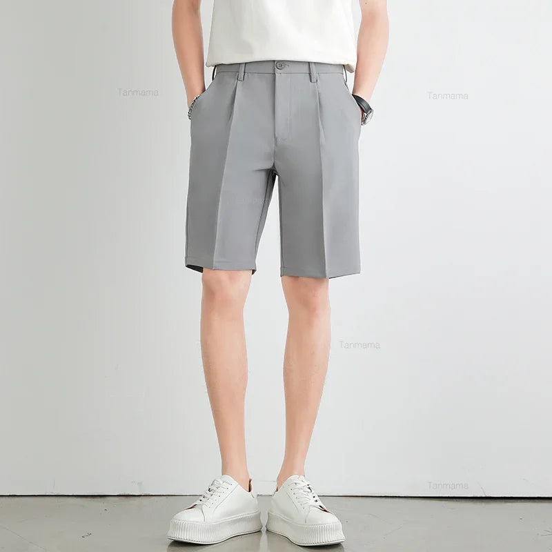 Summer Men's Knee-Length Dress Shorts