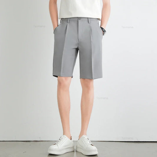 Summer Men's Knee-Length Dress Shorts