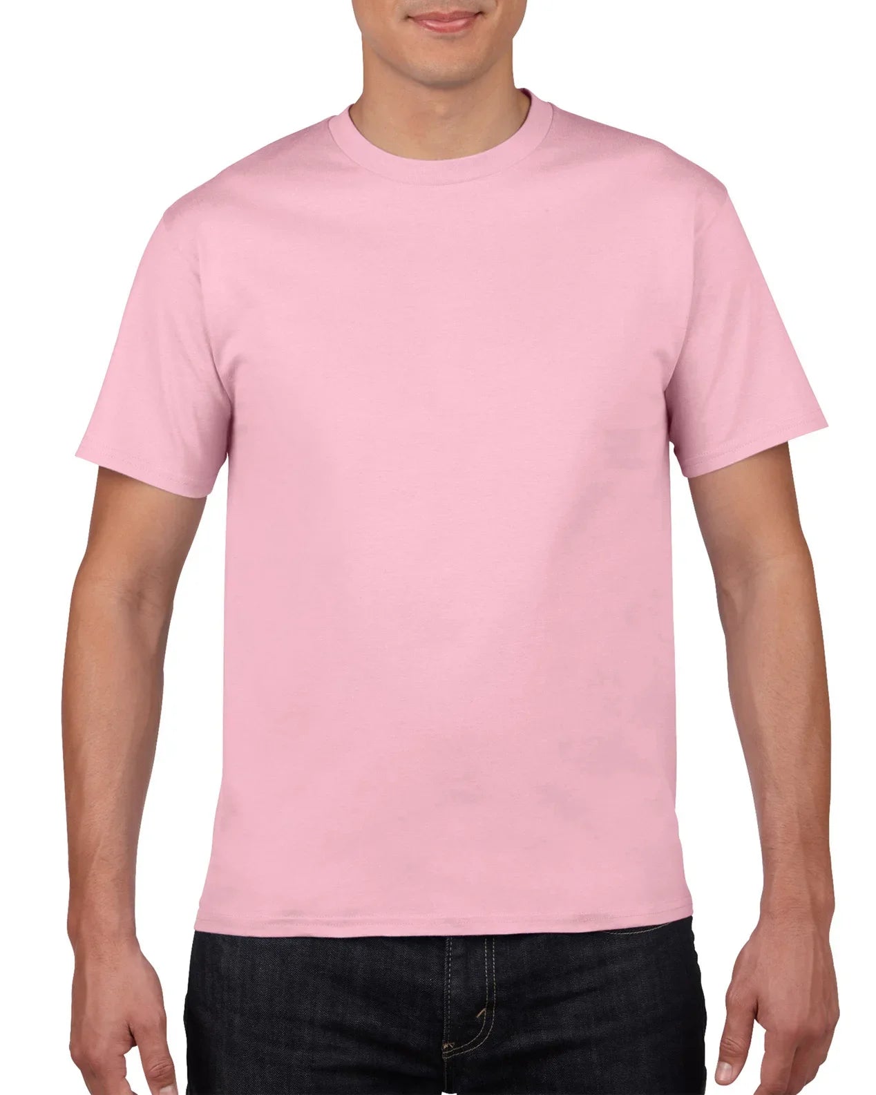 Solid Color O-Neck Tee for Men