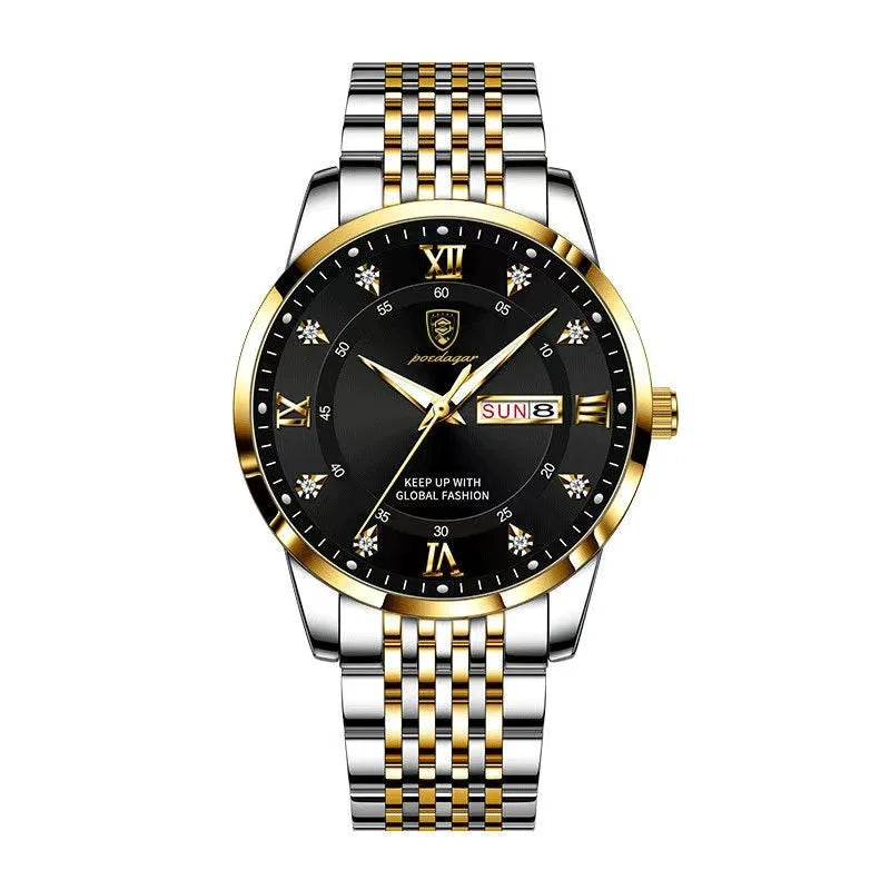 POEDAGAR Men's Luxury Quartz Watch – Stainless Steel