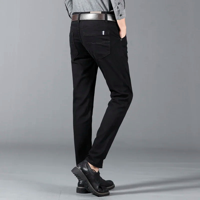 Men’s Classic Solid Color Slim Fit Casual Pants